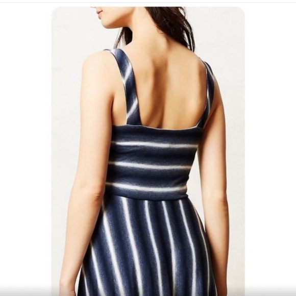 Anthropologie New Puella Soft Striped Blue White Caftan Maxi Dress - Picture 3 of 4